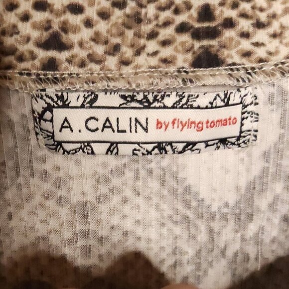 A. Calin By Flying Tomato Snake Print Body suit Large - Picture 5 of 6